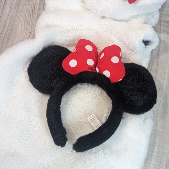 Disney Minnie Mouse Faux Fur Vest Little Girl Size 4 & Mouse Ears - Picture 4 of 16